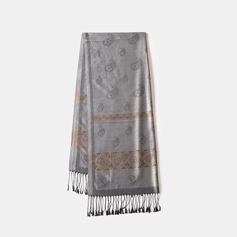 Women's Basic Minimalist Solid Color Polyester Silk Scarf