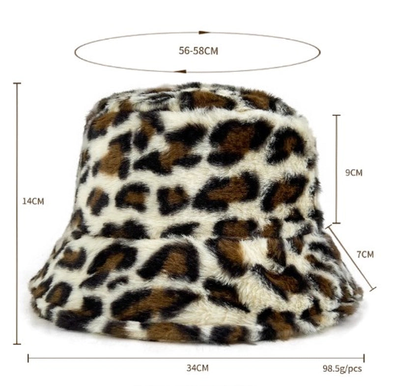 Women's Casual Leopard Wide Eaves Bucket Hat