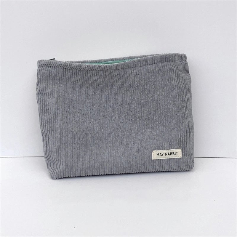 Women's Corduroy Letter Solid Color Basic Square Zipper Cosmetic Bag Clutch Bag