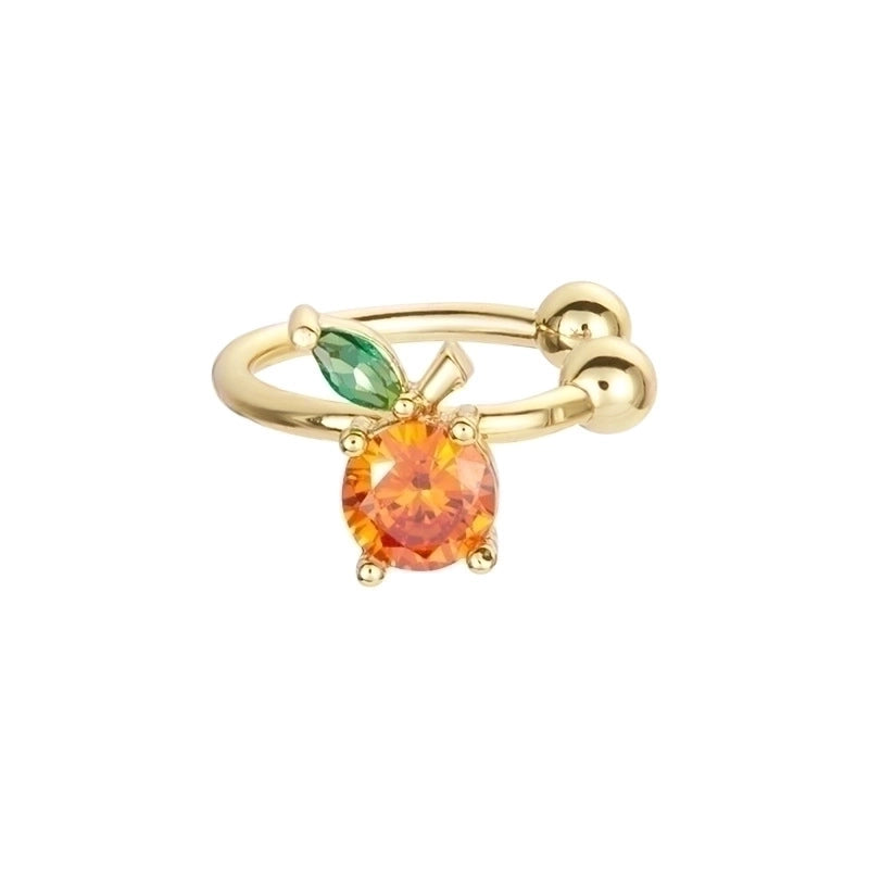 Color Zirconium Cherry Peach Tropical Fruit Ear Bone Clip Women