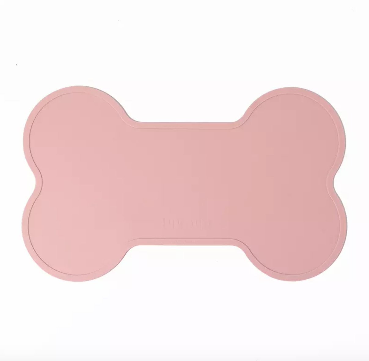 Non Slip Raised Lip Bone Pet Feeding Mat - Soft Peach