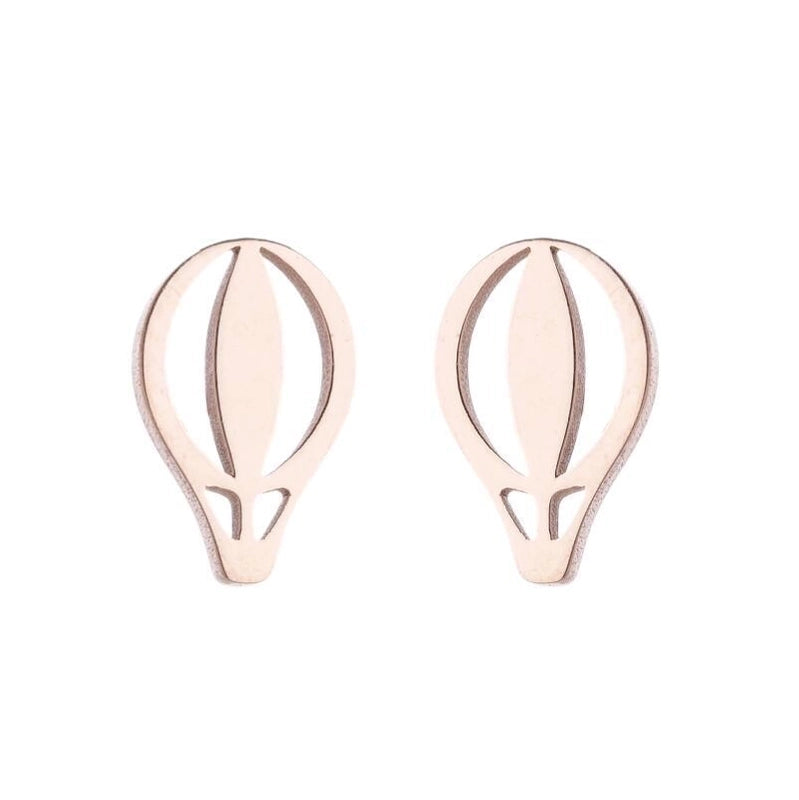 Minimalist Human Gingerbread Apple Stainless Steel Plating Hollow Out Ear Studs 1 Pair