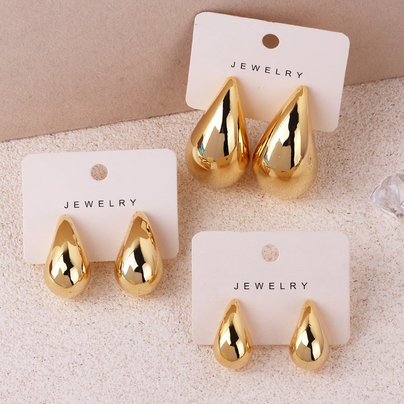 Fashion Droplet Copper Electroplating Stud Earrings