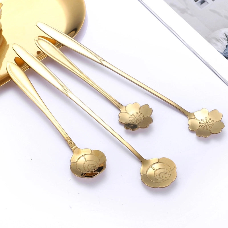 Casual Flower Stainless Steel Spoon