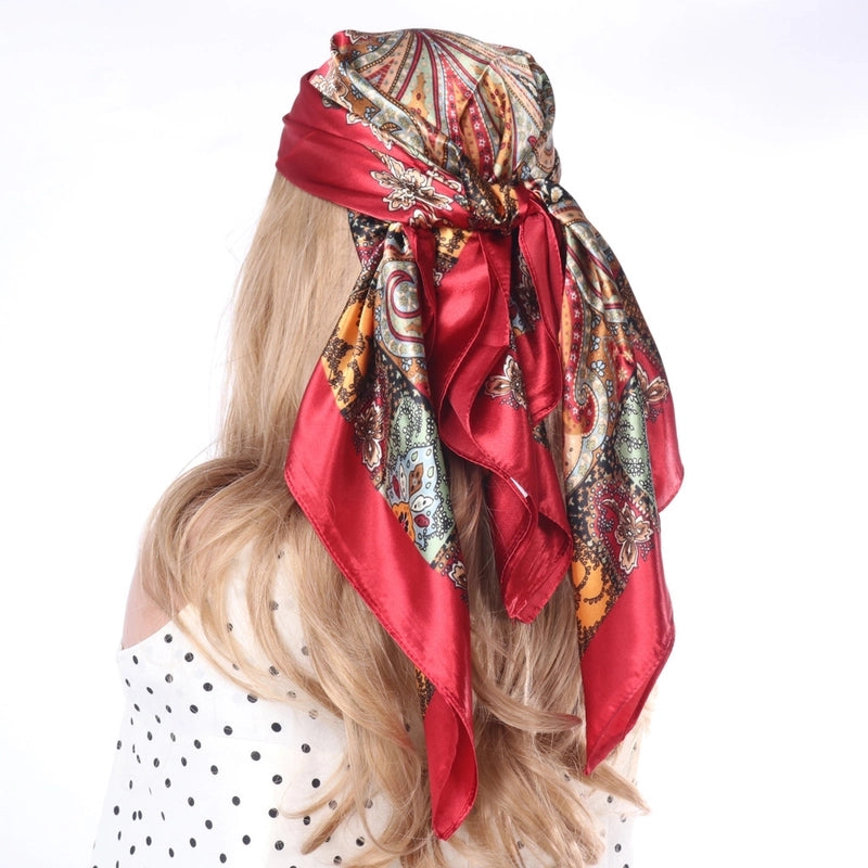 Women's Lady Modern Style Printing Polyester Printing Silk Scarf