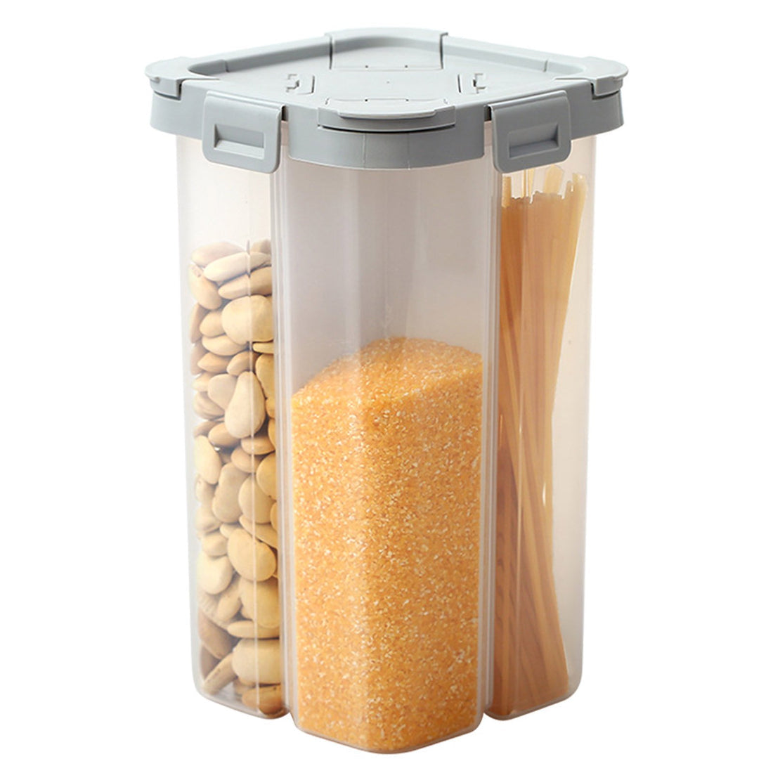 2300ml Large Capacity Food Storage Container 4 Grids Food Storage Jar Good Sealing Kitchen