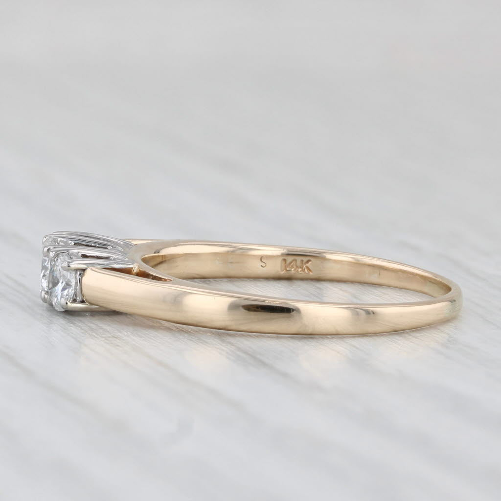 0.50ctw Diamond 3-Stone Engagement Ring 14k Yellow Gold Size 8