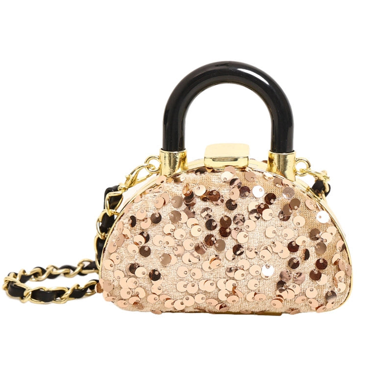 Women's Mini Canvas Heart Shape Streetwear Heart-shaped Lock Clasp Shoulder Bag