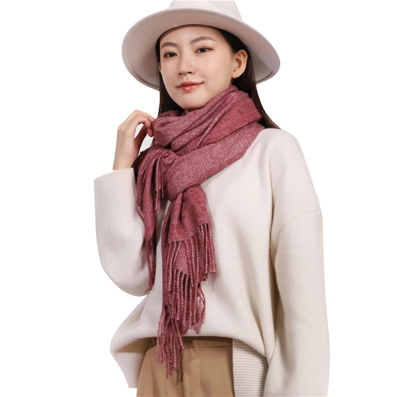 Cashmere Scarf Women Autumn And Winter Solid Color Simple Scarf Sweet Shawl Thick Warm Scarf