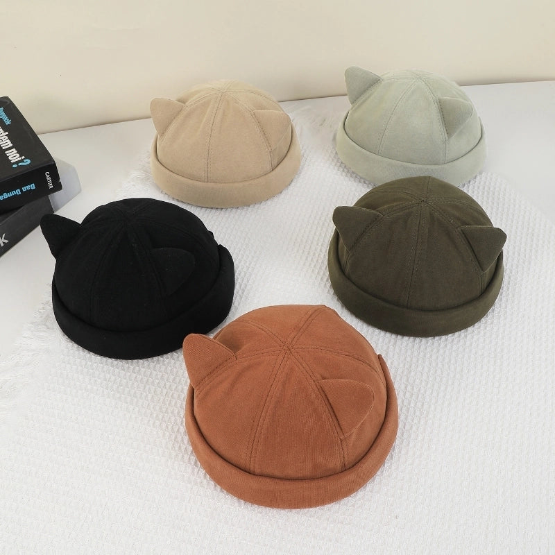 Unisex Cute Minimalist Solid Color Eaveless Beanie Hat