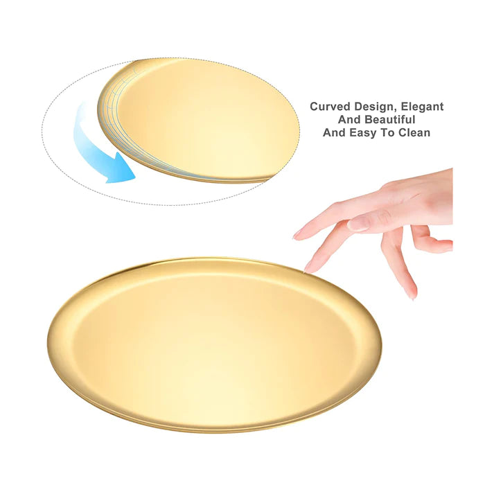 Luxurious SS Round Plate Gold 20 cm