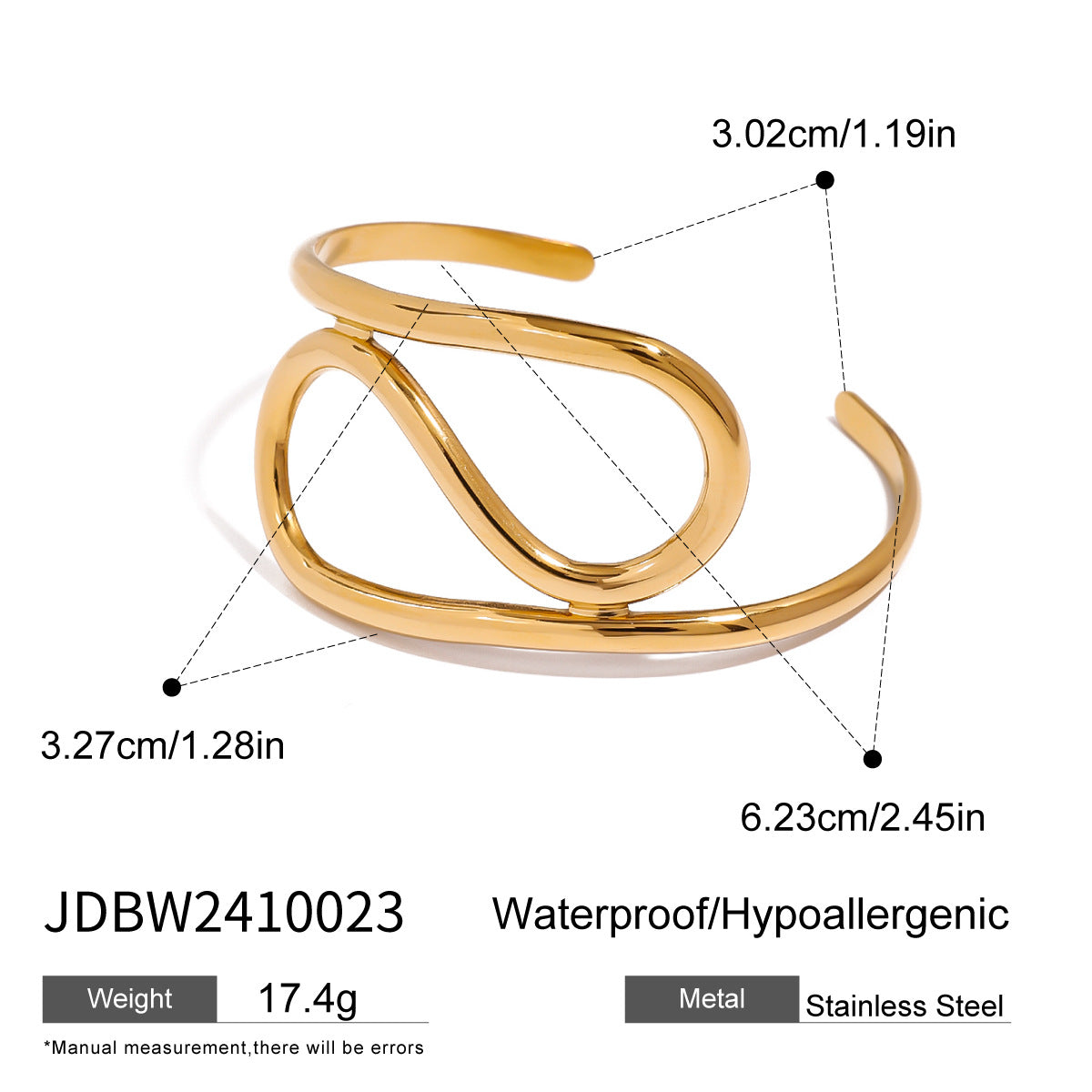 Stainless Steel Geometric Bracelet High Version Personality Open Bracelet Titanium Steel Hand Jewelry Bracelet