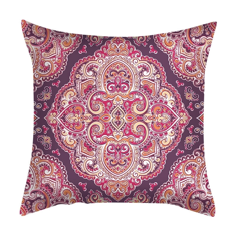 Ethnic Style Geometric Fibre Peach Skin Pillow Cases