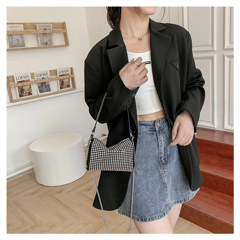 Women's All Seasons Pu Leather Solid Color Streetwear Square Zipper Shoulder Bag