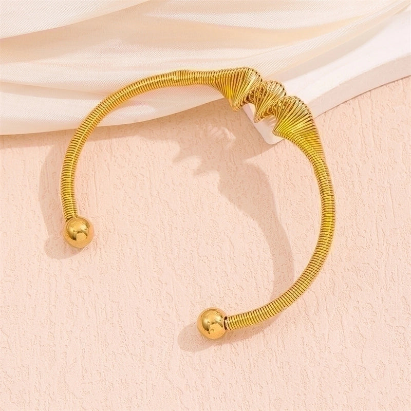 Minimalist Solid Color 201 Stainless Steel 18K Gold Plated Bracelets In Bulk