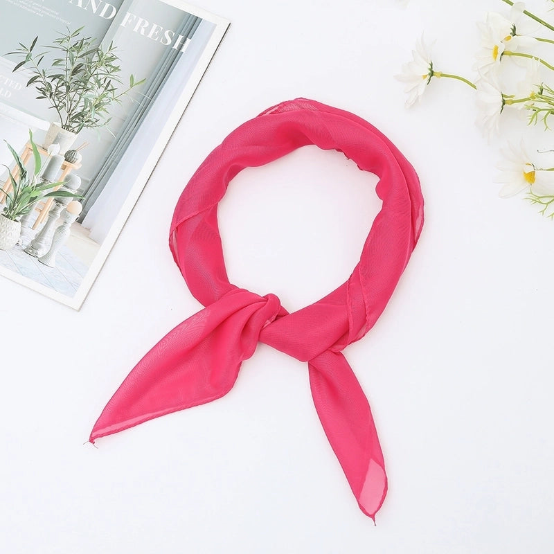 Women's Minimalist Classic Style Solid Color Chiffon Silk Scarf