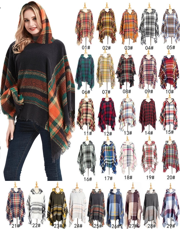 Women's Streetwear Plaid Polyester Tassel Shawl