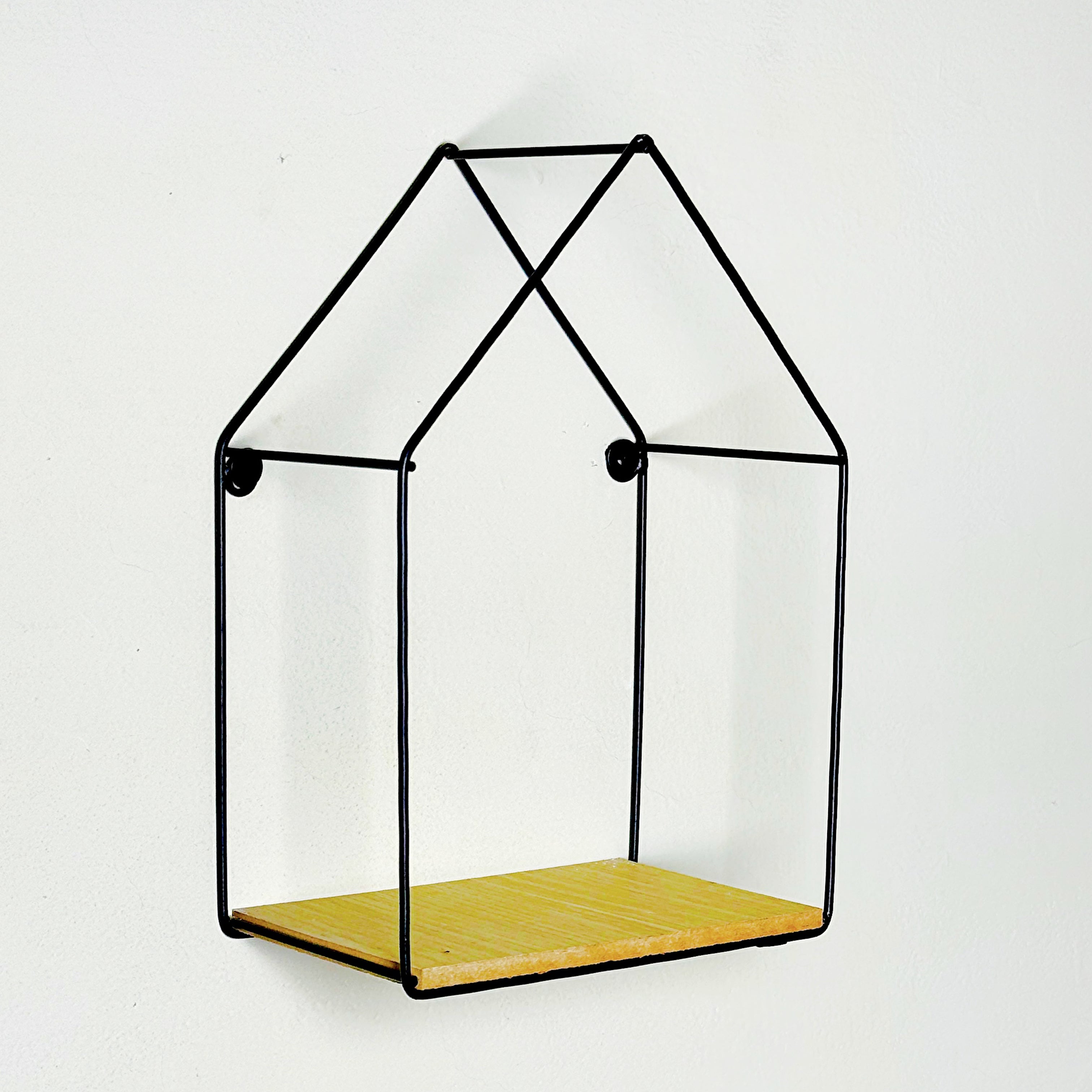 HUT-STYLE WALL SHELF - SINGLE WOODEN LAYER STYLE