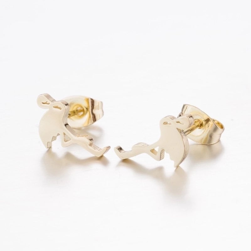 Minimalist Geometric Plating 304 Stainless Steel No Inlaid 18K Gold Plated Earrings