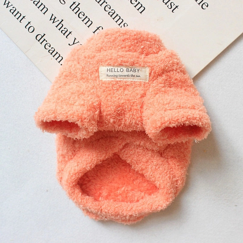 Casual Coral Fleece Solid Color Pet Clothing