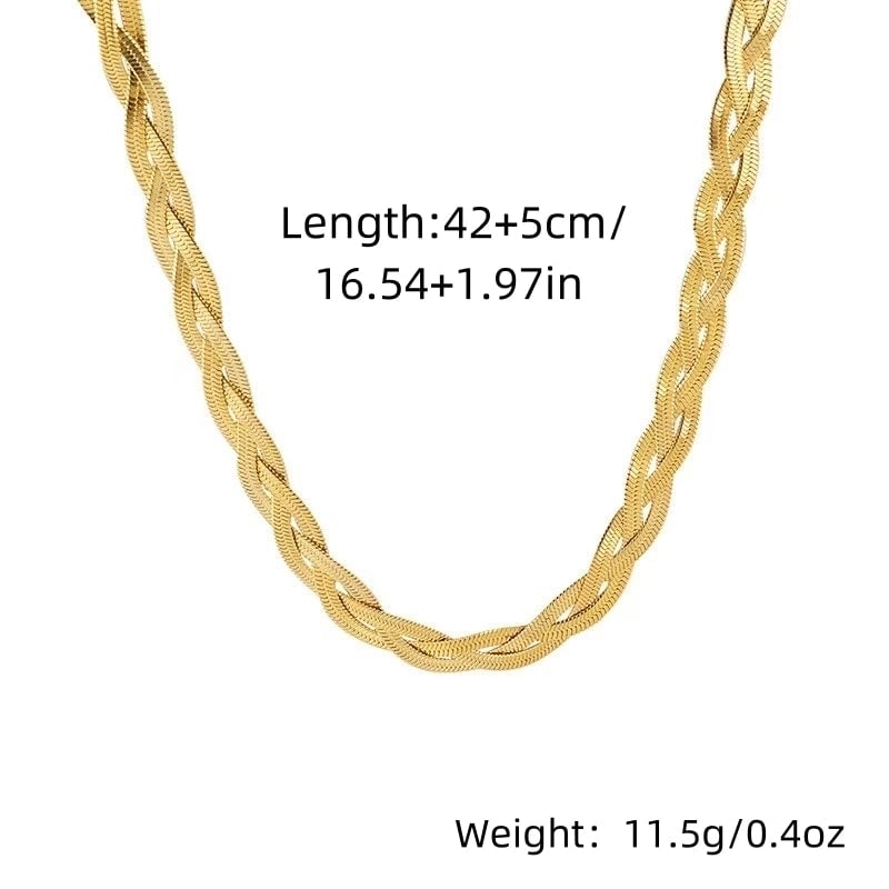 304 Stainless Steel 18K Gold Plated IG Style Modern Style Classic Style Solid Color Necklace