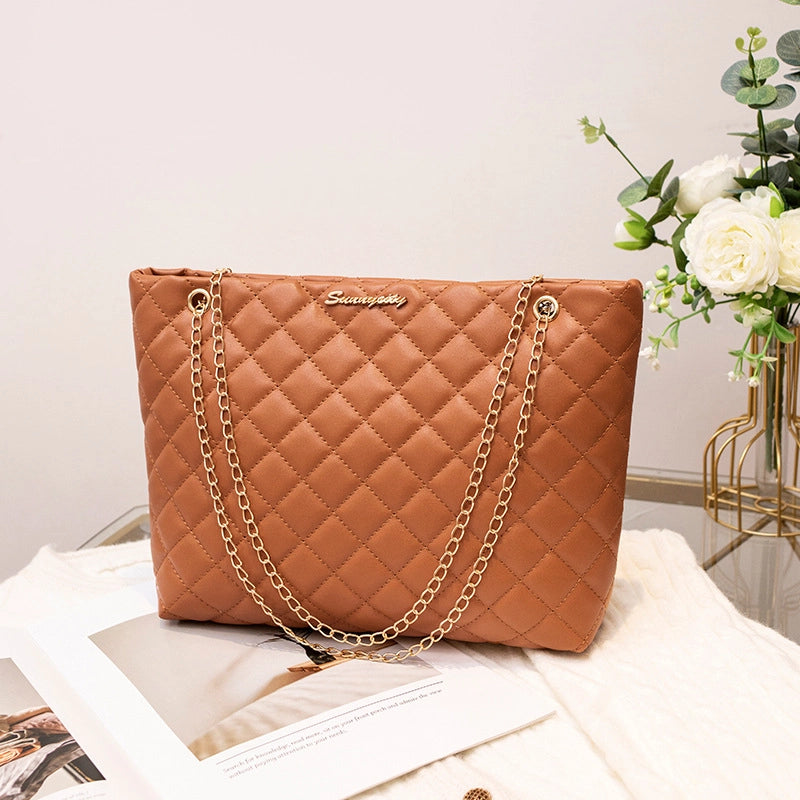Women's Medium Pu Leather Solid Color Classic Style Streetwear Square Magnetic Buckle Tote Bag