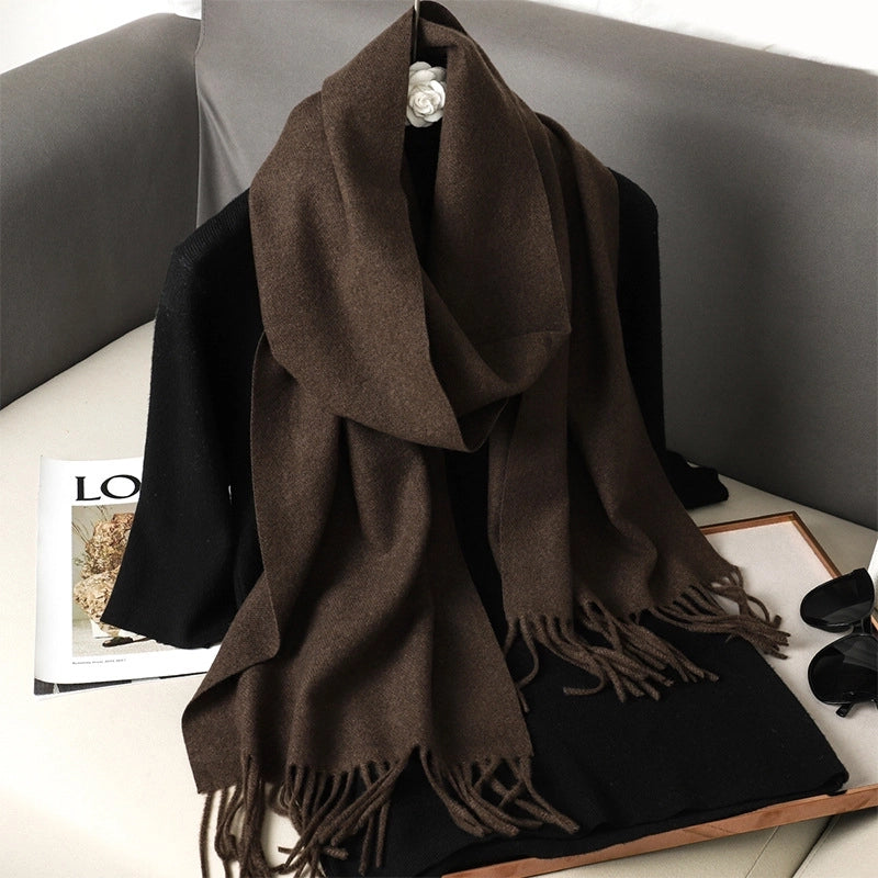 Women's Elegant Solid Color Imitation Cashmere Scarf
