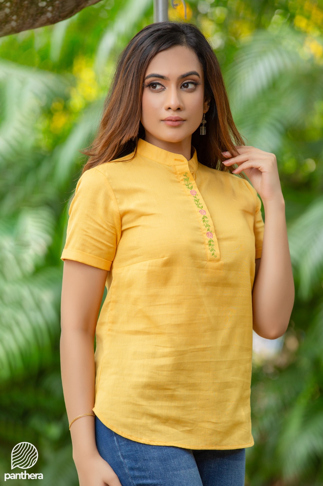 Embroidered Linen Top