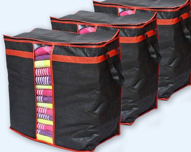 Pack Of 5 - Black Storage Oraganizer Bag.