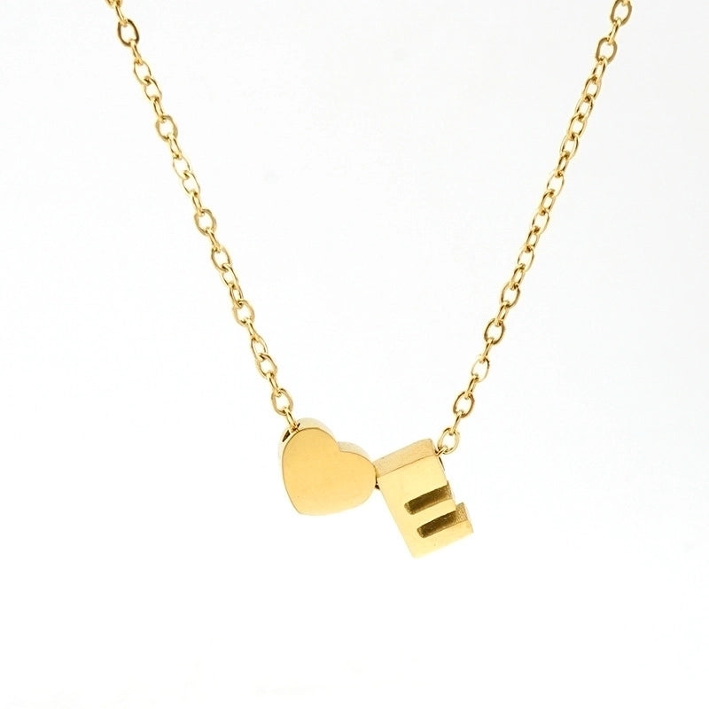 Fashion Letter Heart Shape 304 Stainless Steel 18K Gold Plated Gold Plated Stainless Steel Necklaces