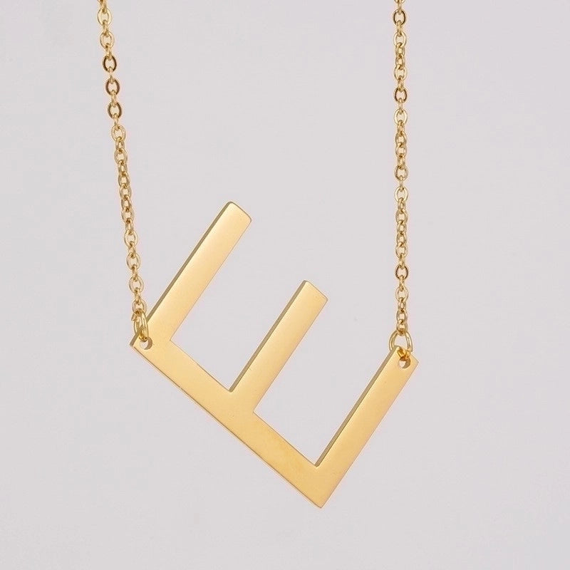 Fashion Letter 304 Stainless Steel 18K Gold Plated Plating Stainless Steel Necklaces