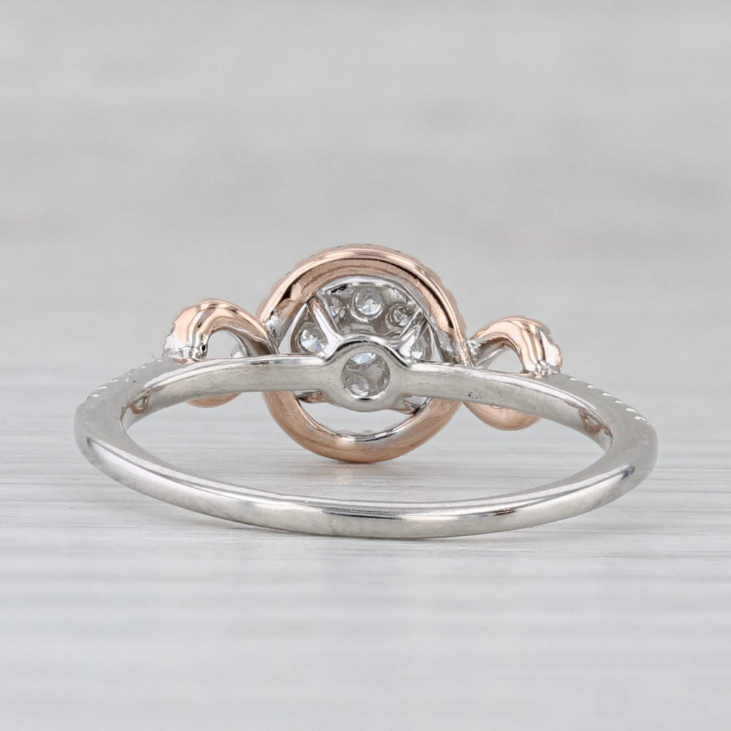 0.28ctw Diamond Cluster Engagement Ring 10k White Rose Gold Size 7.75