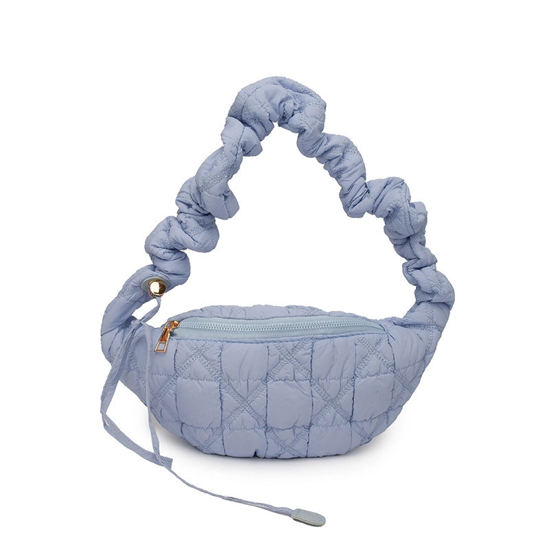 Women's Pu Leather Solid Color Basic Classic Style Cloud Shape Zipper Fanny Pack