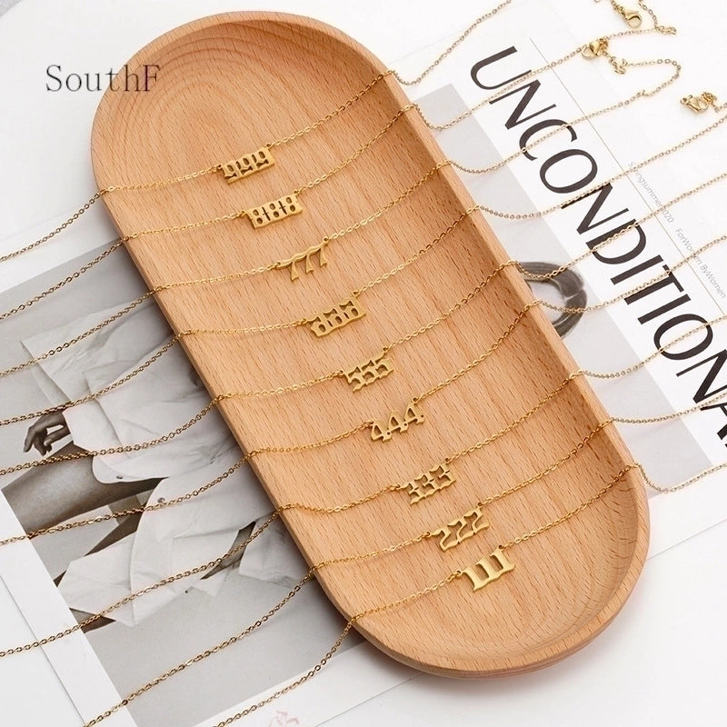 Minimalist Number Stainless Steel Plating Necklace 1 Piece