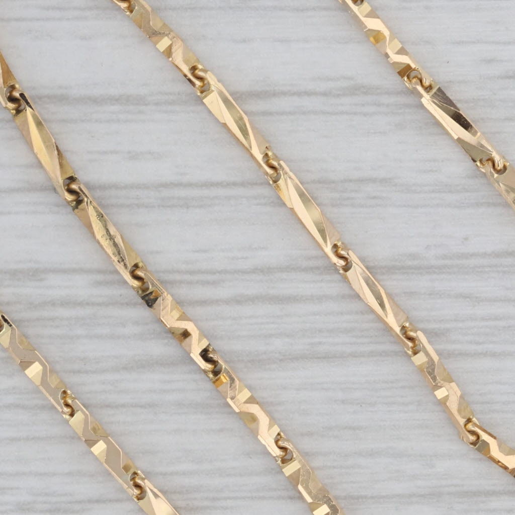 Beveled Link Chain Necklace 18k Yellow Gold 19.5 1.5mm