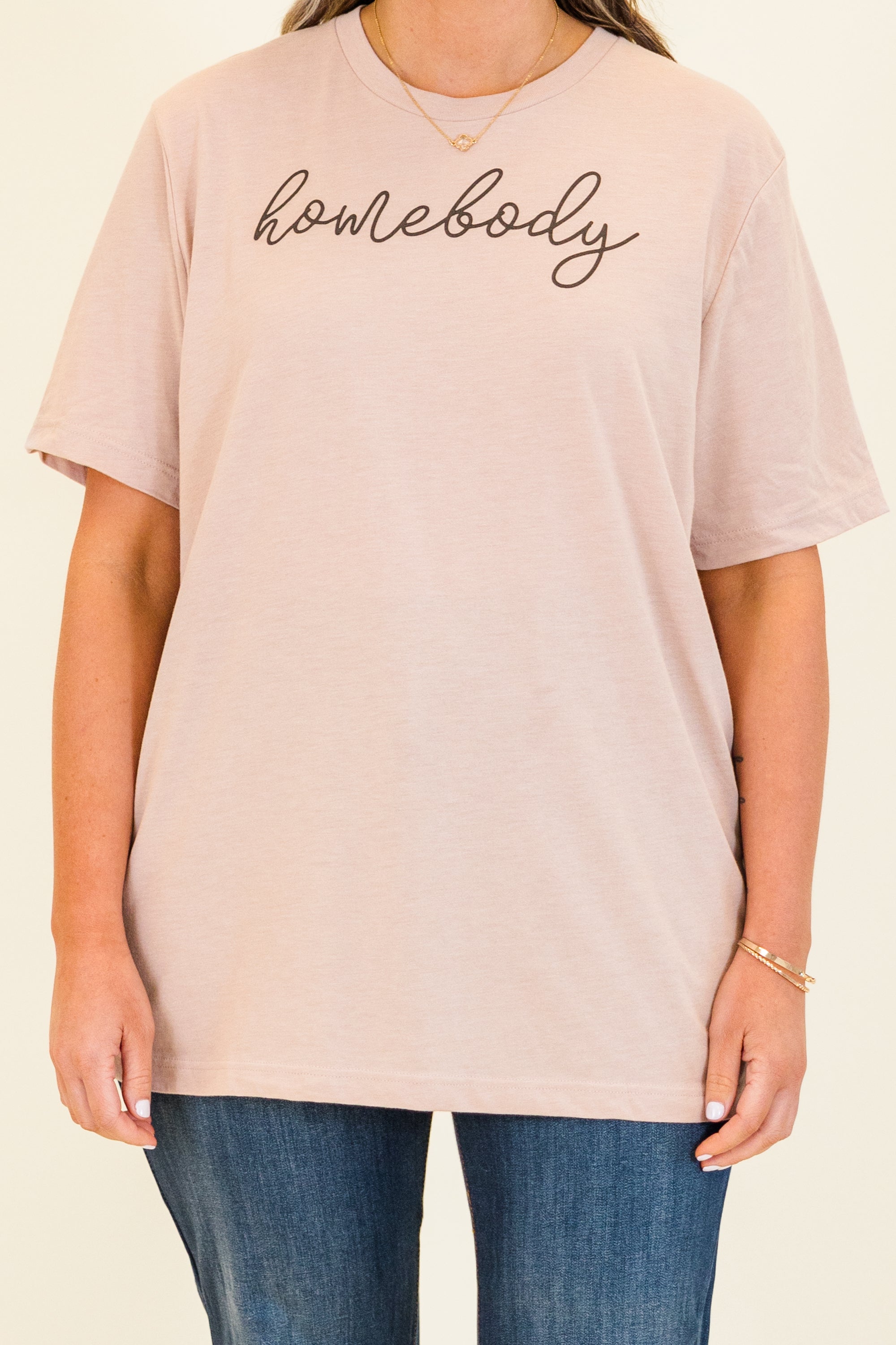 Homebody Tee. Heather Pink Gravel