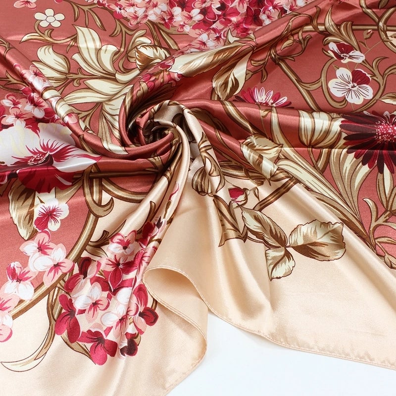 Women's Vintage Style Streetwear Color Block Satin Kerchief