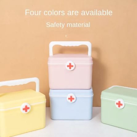 Colored Macaroon Medicine Box Large Capacity Household Multi-Layer Medicine Box