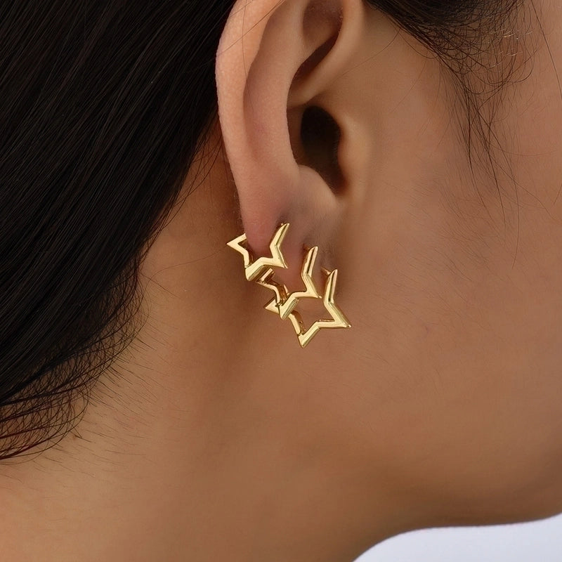 1 Pair Minimalist Heart Shape Plating Copper Earrings
