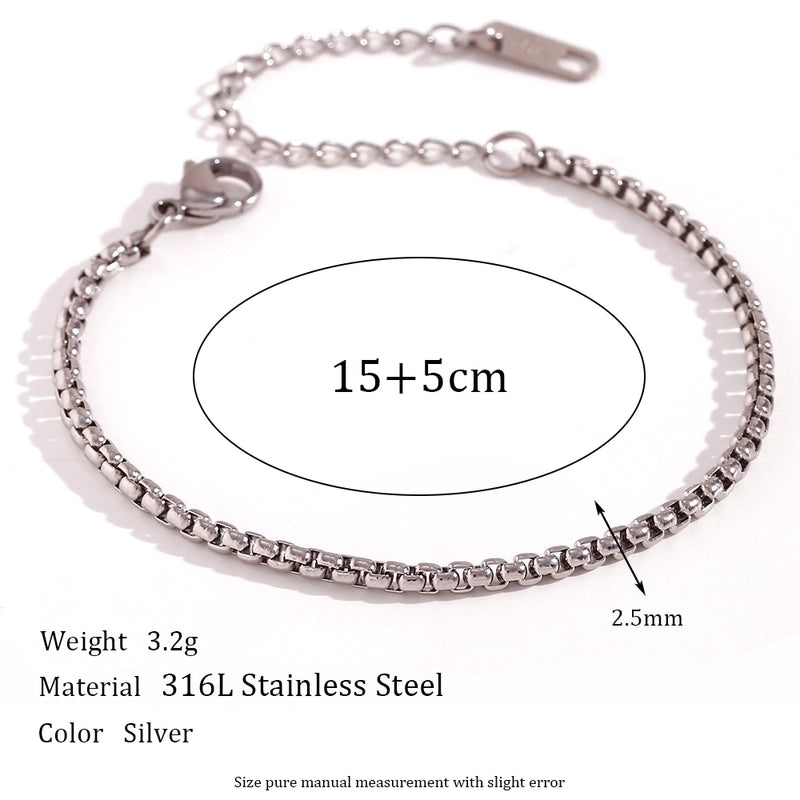 Minimalist Classic Style Oval 304 Stainless Steel Bracelets In Bulk