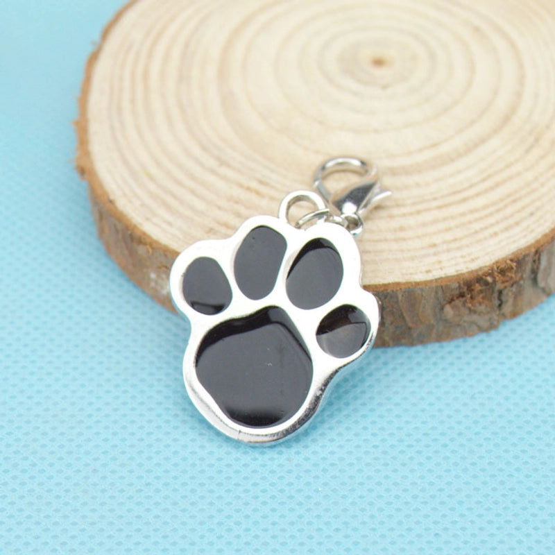 Simple Cute Dog's Footprints Pattern Stainless Steel Pet Collar Accessories