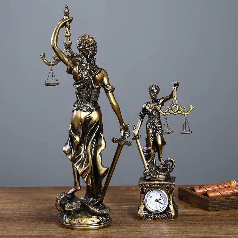 Themis Goddess Of Justice Statue Greek Mythology Ornaments Fair Angel Sculpture Tianping Gods Astraya Vintage Home Decoration Gift