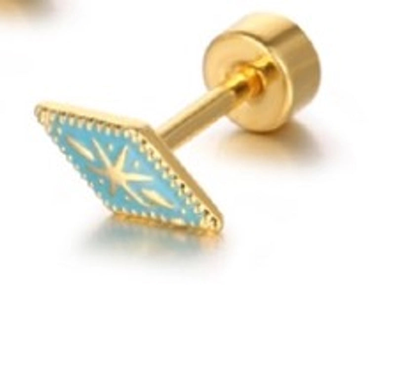 1 Piece Minimalist Geometric Plating 304 Stainless Steel Ear Studs