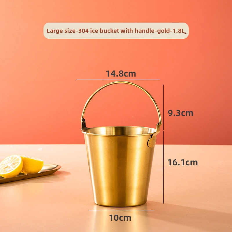 304 Stainless Steel Ice Barrel Ice Bucket Bar KTV Commercial Household Small Ice Grain Beer Bucket Storage Bucket
