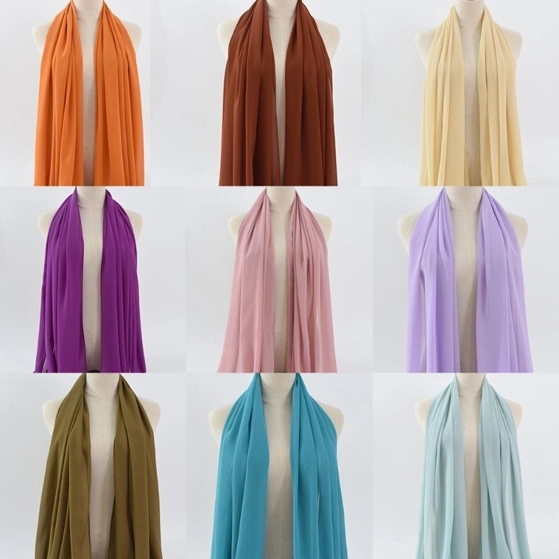 Women's Minimalist Classic Style Solid Color Satin Silk Scarf