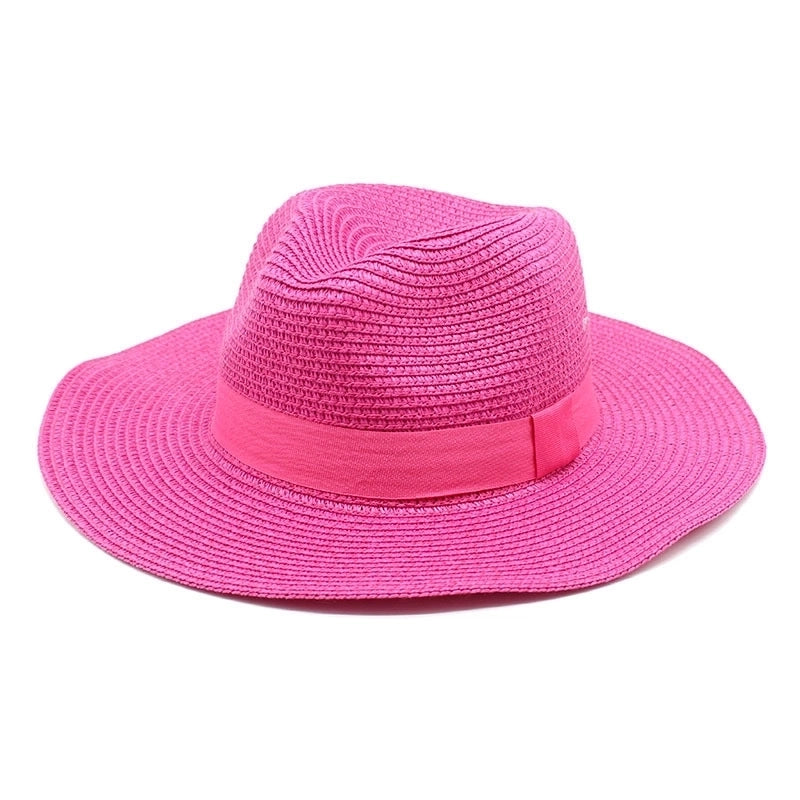 Unisex Minimalist Solid Color Flat Eaves Fedora Hat