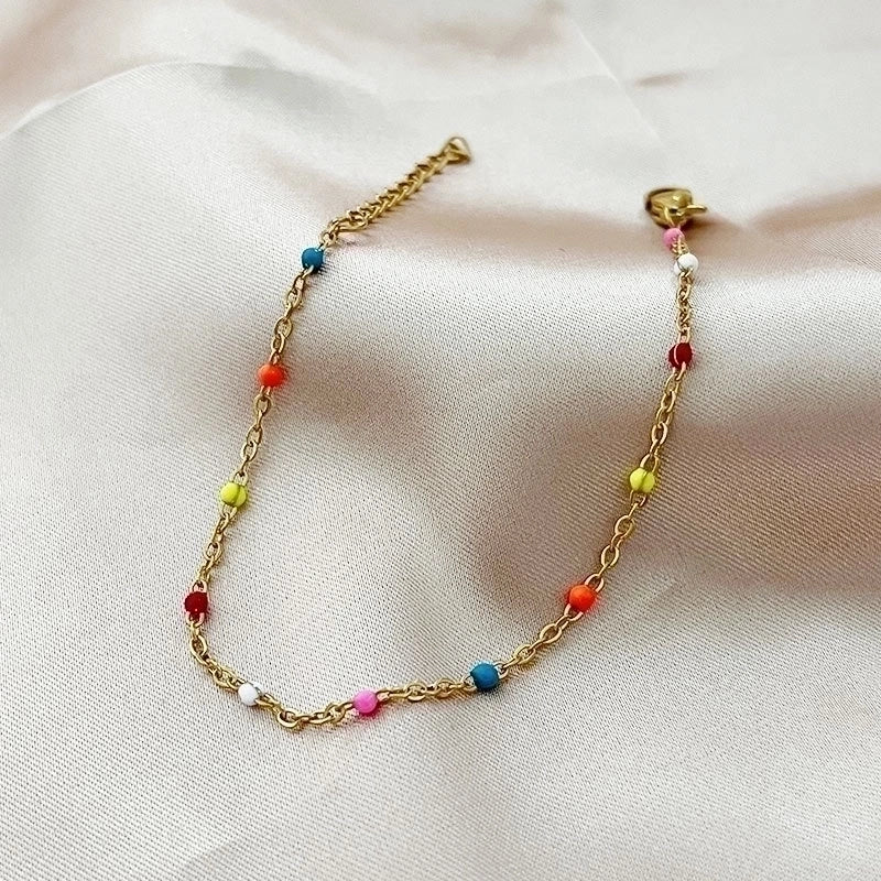 Minimalist Solid Color Stainless Steel Chain Bracelets