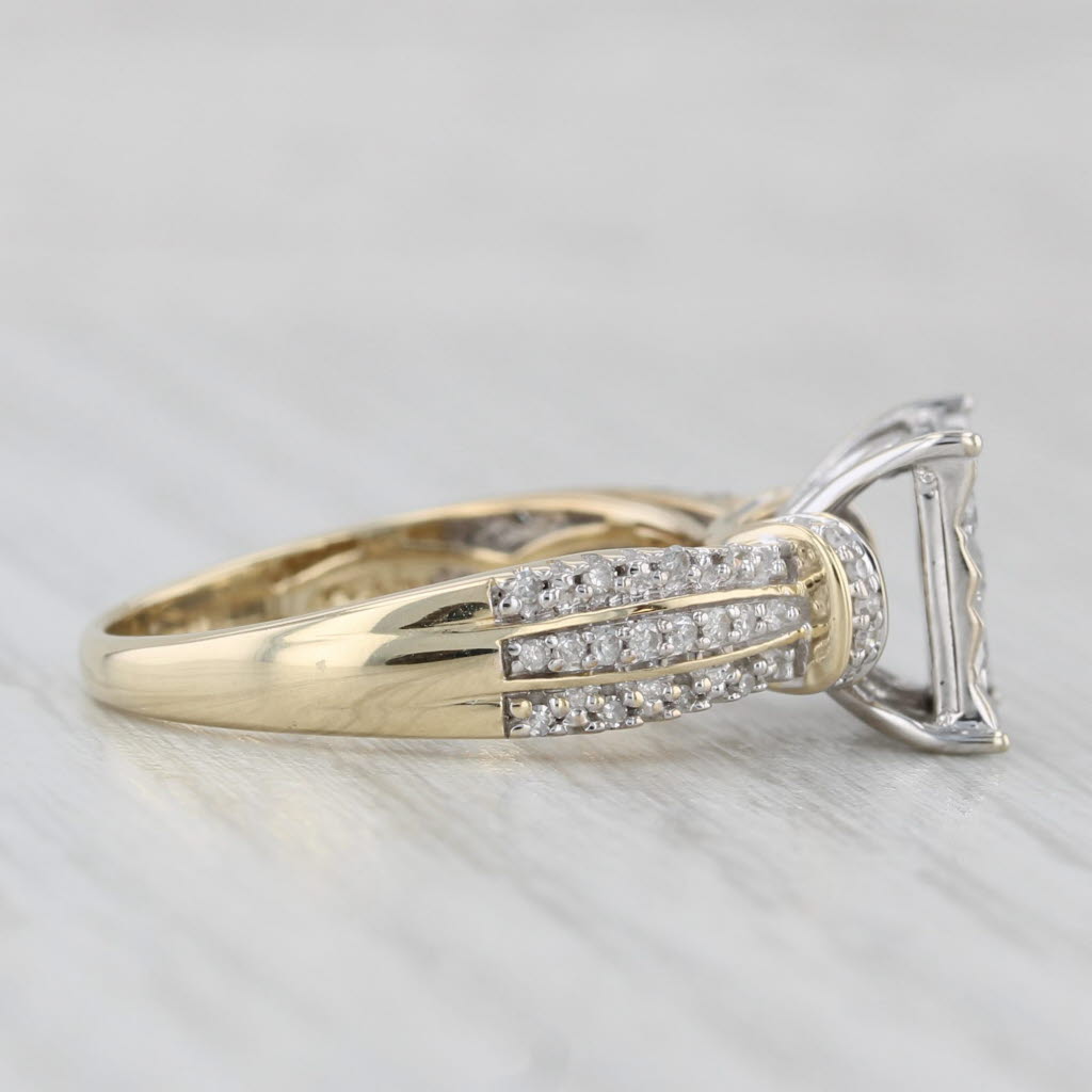 0.39ctw Diamond Engagement Ring 10k White Yellow Gold Size 7