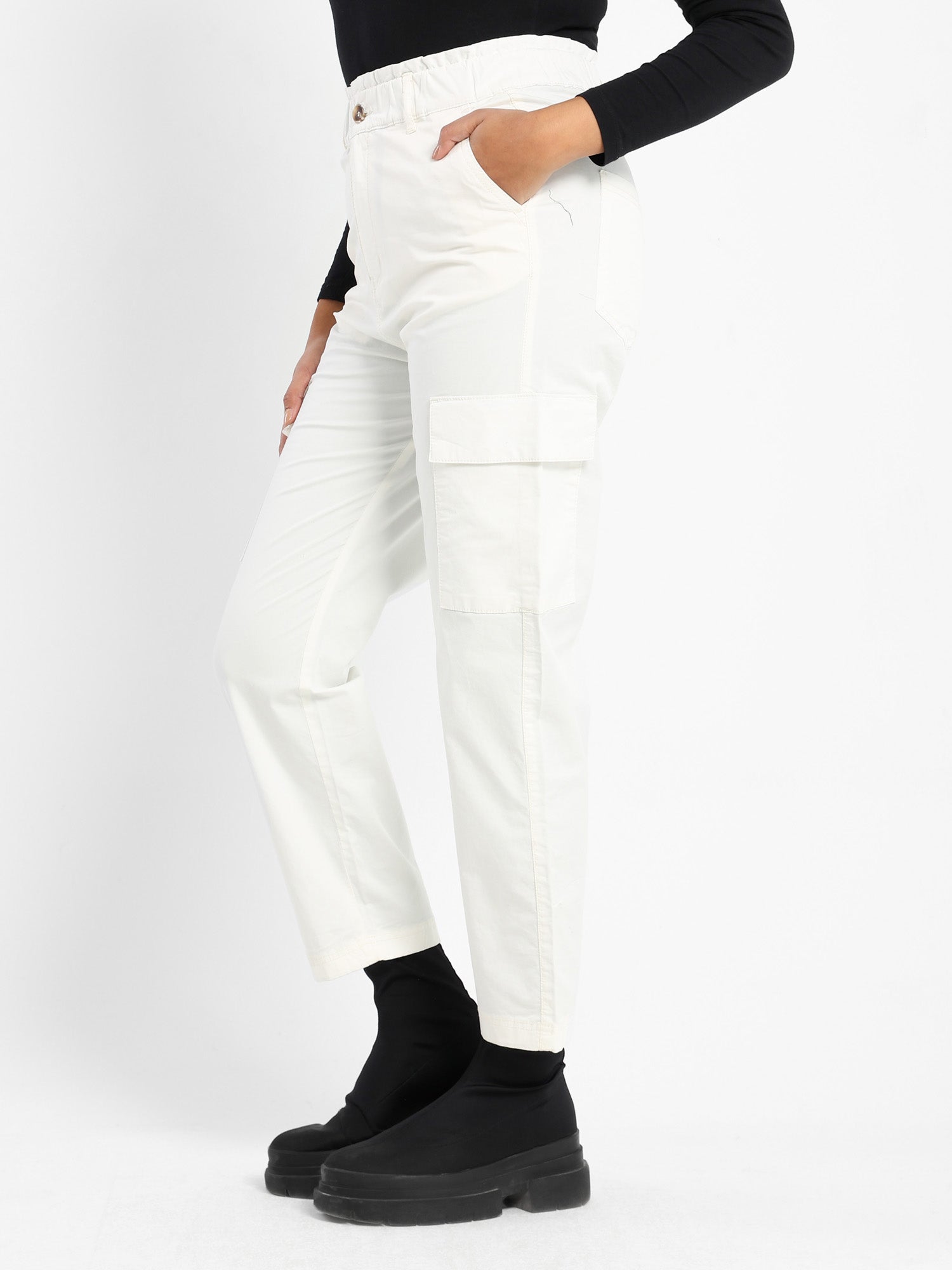 High-Waisted Paper Bag Pants
