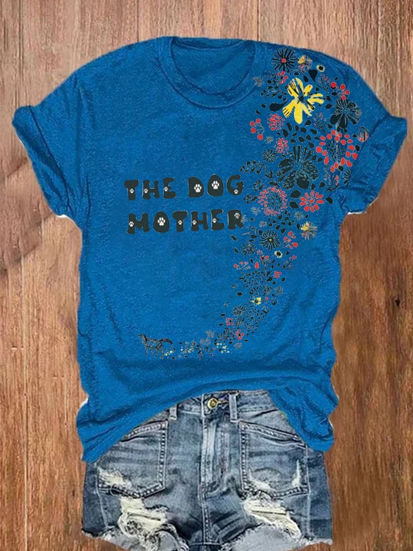 Women's Dog Print Casual T-Shirt